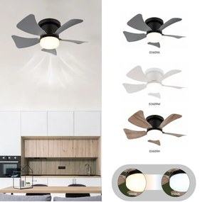 Lustra LED cu ventilator si telecomanda HINES alb 40cm, 03609W GL