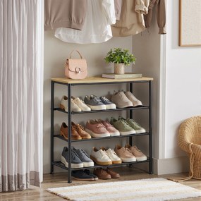 Dulap de incaltaminte TAYLOR ARTISAN cu structura neagra 75x71 cm, 3 rafturi