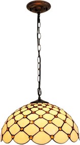 BRILAGI - lustră Tiffany cu vitralii, suspendată pe lanț IVORY SMOOTH 1xE27/60W/230V Ø 40 cm