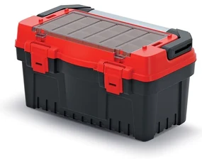 Cutie pentru scule cu mâner din aluminiu 47,6 × 26 × 25,6 cm, cutii, roșu