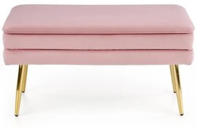 Banca dormitor Velva roz/gold - H37 cm