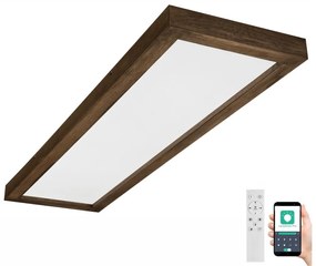 Plafonieră LED dimabilă Brilagi WOODY FRAME LED/50W/230V stejar 120x30 cm IP44 + telecomandă