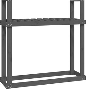 vidaXL Rastel pentru lemne de foc, gri, 110x35x108,5 cm lemn masiv pin