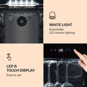 Klarstein Bellevin 62, răcitor de vinuri, 56 de sticle, 5 - 20 °C, clasa de eficiență energetică G, negru