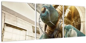 Tablou - Elice de avion vechi (cu ceas) (90x30 cm)