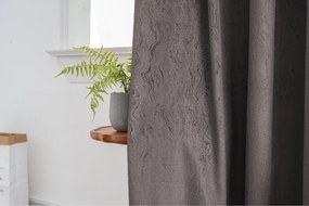 Draperie opaca DUNES VELVET 140x250 cm, gri inchis Agatat: Inele metalice