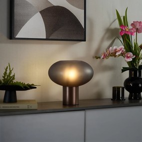 Lampă de masă de design bronz cu sticlă gri mat - Umbrella