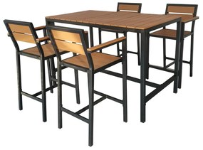 Set de dining pentru grădină în culoare naturală pentru patru persoane Nova – Bonami Selection