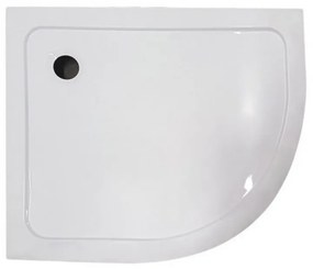 Cădiță de duș acrilică curbată asimetrică Memphis 100x80x13 cm dreapta