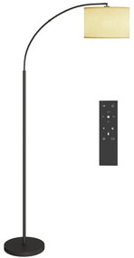 HOMCOM Lampada da Terra Regolabile Telecomando e Timer 1h Paralume Girevole Nero | Aosom Romania