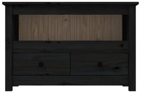 Comoda TV, negru, 79x35x52 cm, lemn masiv de pin 1, Negru