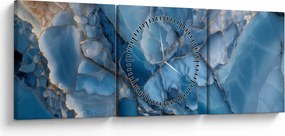 Tablou - Marmură albastră fragmentată (cu ceas) (90x30 cm)
