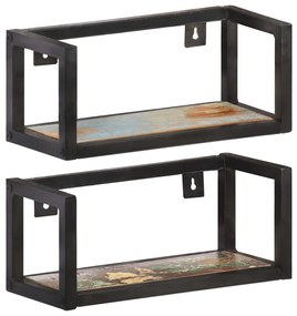 vidaXL Rafturi de perete, 2 buc., 40 cm, lemn masiv reciclat