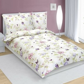 Bellatex Lenjerie de pat din bumbac Meadow violet, 140 x 220 cm, 70 x 90 cm