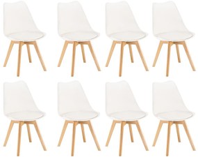Scaun de masă Silla 8 bucăți în alb