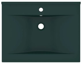 Chiuveta baie lux, orificiu robinet verde mat 60x46 cm ceramica matte dark green