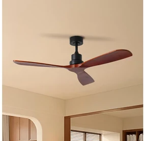 Ventilator de tavan ZEVENTI LIONI Wi-Fi Tuya negru/stejar + telecomandă