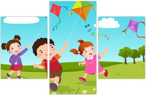 Tablou - Copii cu zmeu (90x60 cm)