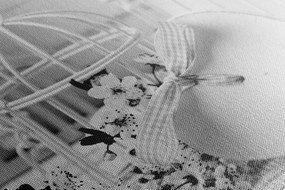 Tablou natura moartă romantică în stilul vintage în design alb-negru