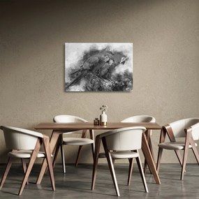 Tablou pe sticlă - Acuarelă papagali (70x50 cm)