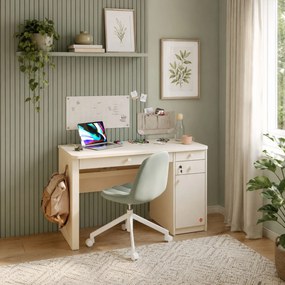 Birou modern pentru copii si adolescenti 124x76x58 cm, colectia Varia Crem