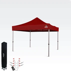 Cort pavilion de grădină pliabil 3x3m - fără pereți - Rosu