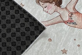BAMBINO 61600 covor lavabil Balerina, pentru copii anti-alunecare - cremă / roz