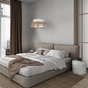 Lustră pe cablu TAMI 1xE27/60W/230V bej/maro/auriu