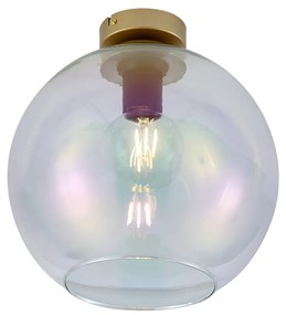 Plafonieră Art Deco aurie cu sticlă curcubeu - Sandra