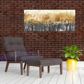 Tablou - Copaci aurii (120x50 cm)