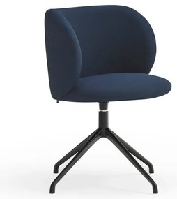 Scaun de sufragerie albastru închis tapițat Mogi – Teulat