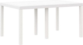 vidaXL Set de masă pentru grădină 5 pcs Alb Ratan Polt