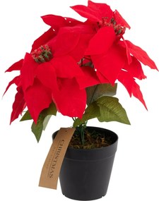 Floare artificială de Crăciun Poinsettia înghiveci, 25 x 30 cm