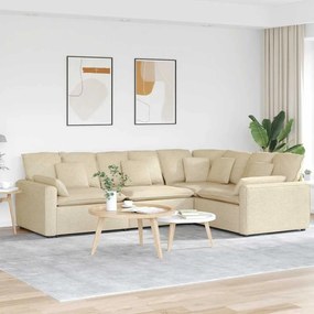 vidaXL Canapea modulară cu perne, crem, textil