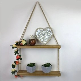 Raft de perete lemn,serie wood Homs, Natur, 70 x 10 x 40 cm,700020