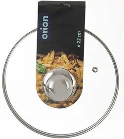 Orion Capac de sticlă cu mâner din oțelinoxidabil, diametru 22 cm, 22 cm