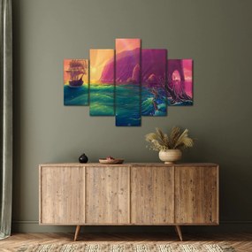 Tablou - Pictură în ulei, călătorie într-un țărăm fantastic (150x105 cm)