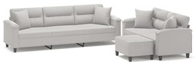 3154038 vidaXL Set de canapele cu perne, 3 piese, gri deschis, microfibră