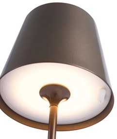 Lampă de masă modernă bronz închis 37cm incl. LED Dimmable IP54 Reîncărcabilă - Topi