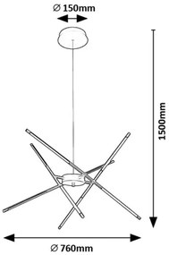 Lustra LED suspendata cu tije directionabile Henli