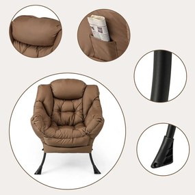 Fotoliu relax cu suport pentru picioare, maro