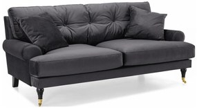 Canapea Seattle E135Numărul de locuri: 3, Gri inchis, 195x100x87cm, 60 kg, Tapiterie, Picioare: Lemn, Role