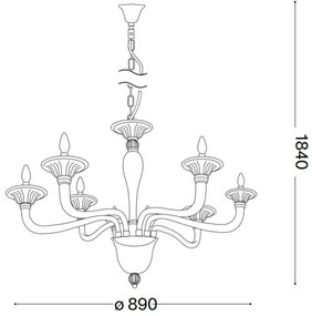 Lustră pe cablu Ideal Lux BRIGITTA 8×E14/40W/230V
