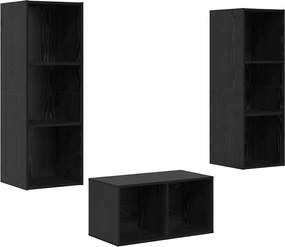 vidaXL Set comodă TV Stejar Negru 37 x 37 x 107 cm Lemn compozit