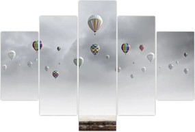 Tablou - Baloane pe perete de cărămidă (150x105 cm)