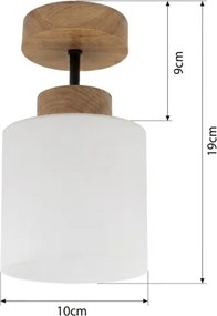 BRILAGI - LED Plafonier aplicat RETRO GLASS 1xE27/60W/230V Ø 10 cm stejar/alb