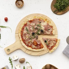 Livoo Set tocator pentru pizza, 30 cm, lemn