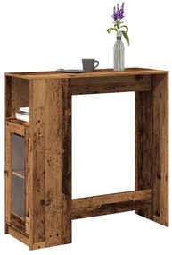 vidaXL Masă bar cu rafturi, lemn vechi 101x40x103,5 cm lemn prelucrat