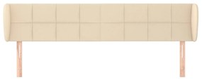 Tablie de pat cu aripioare crem 163x23x78 88 cm material textil 1, Crem, 163 x 23 x 78 88 cm