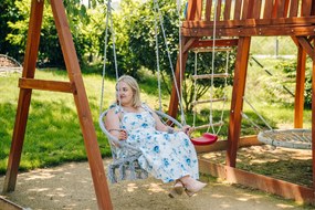 Fotoliu suspendat gri KOLUMBIA cu perna